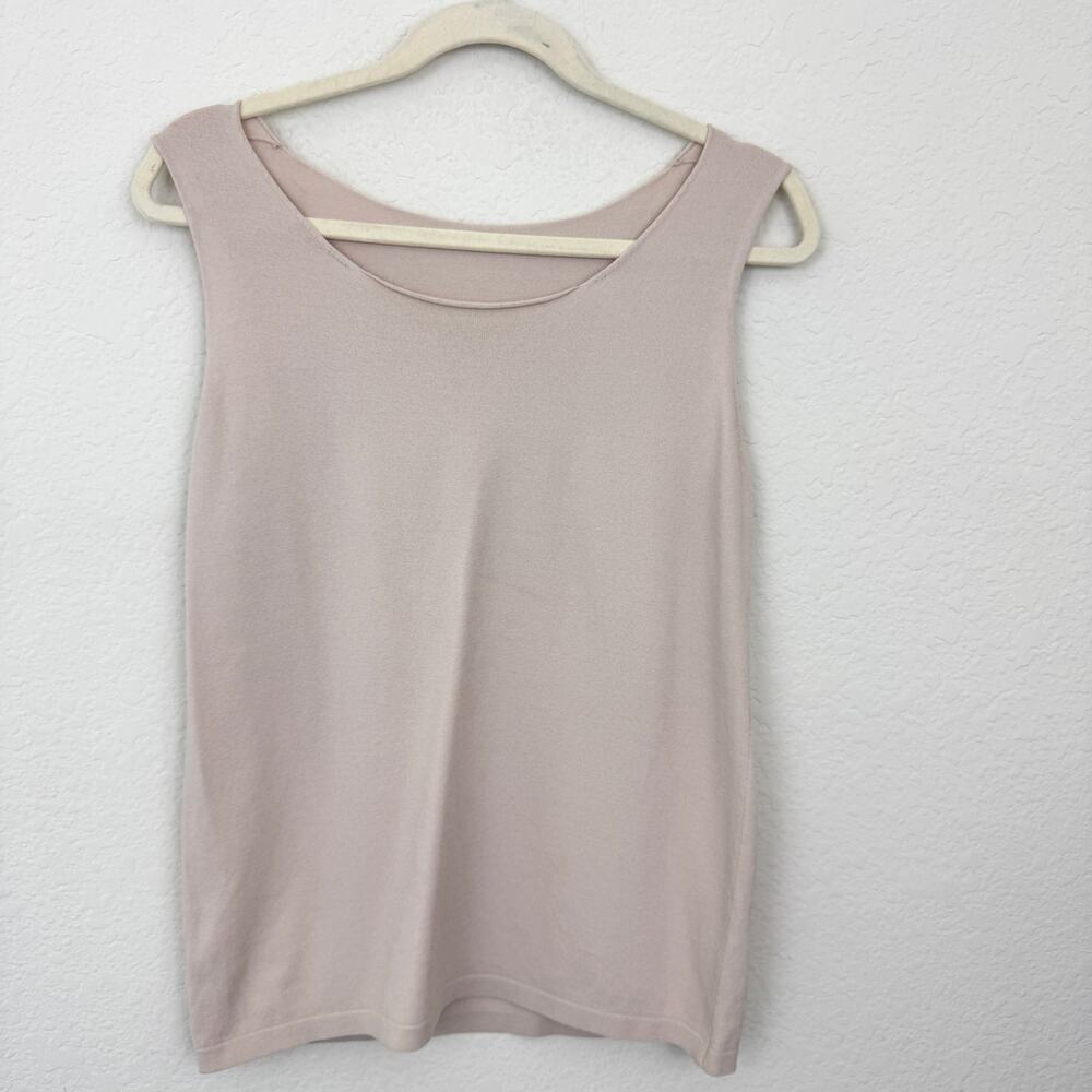 AnneClaire Women Knit Sleeveless Tank Top Size 44/ L Minimal Neutral Italy Beige